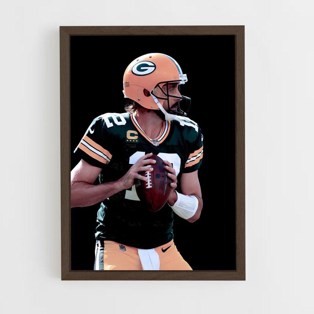 aaron-rodgers-6 cadre Bois foncé