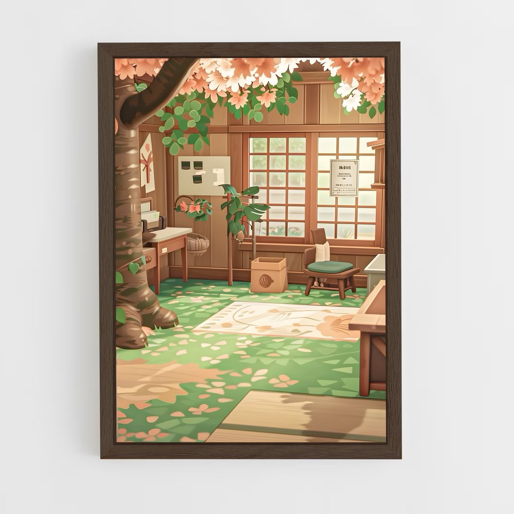 animal-crossing-12 cadre Bois foncé