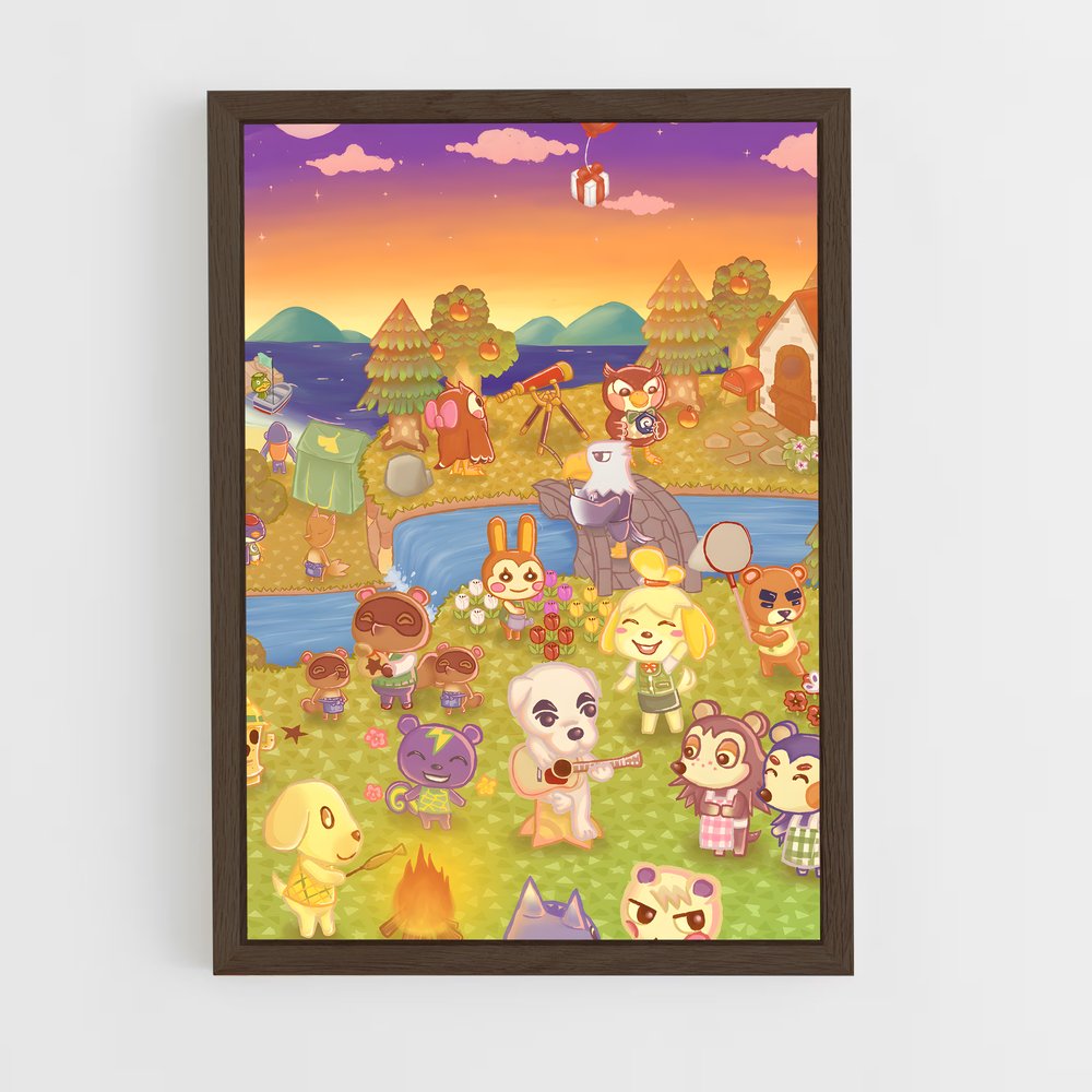 animal-crossing-7 cadre Bois foncé