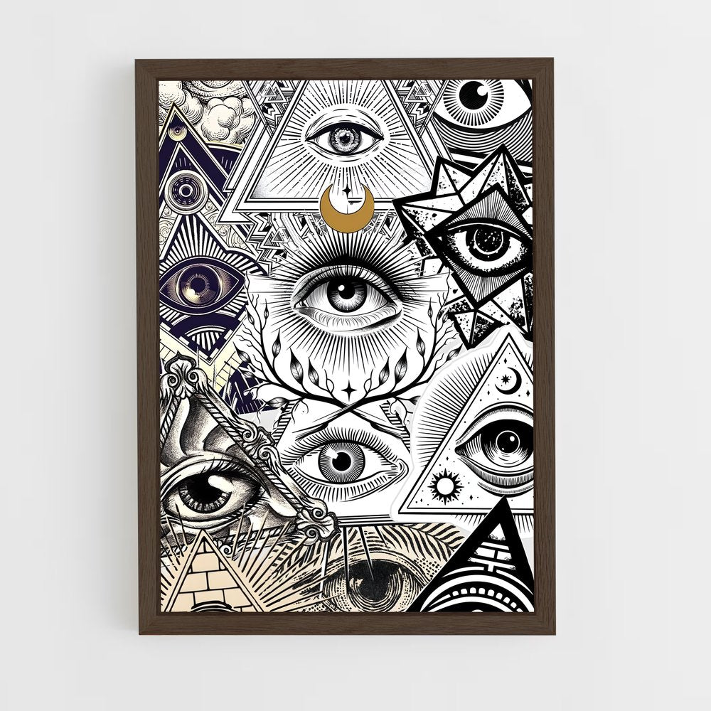 ap-all seeing eye-3 cadre Bois foncé