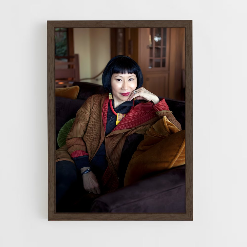 ap-amy tan-2 cadre Bois foncé