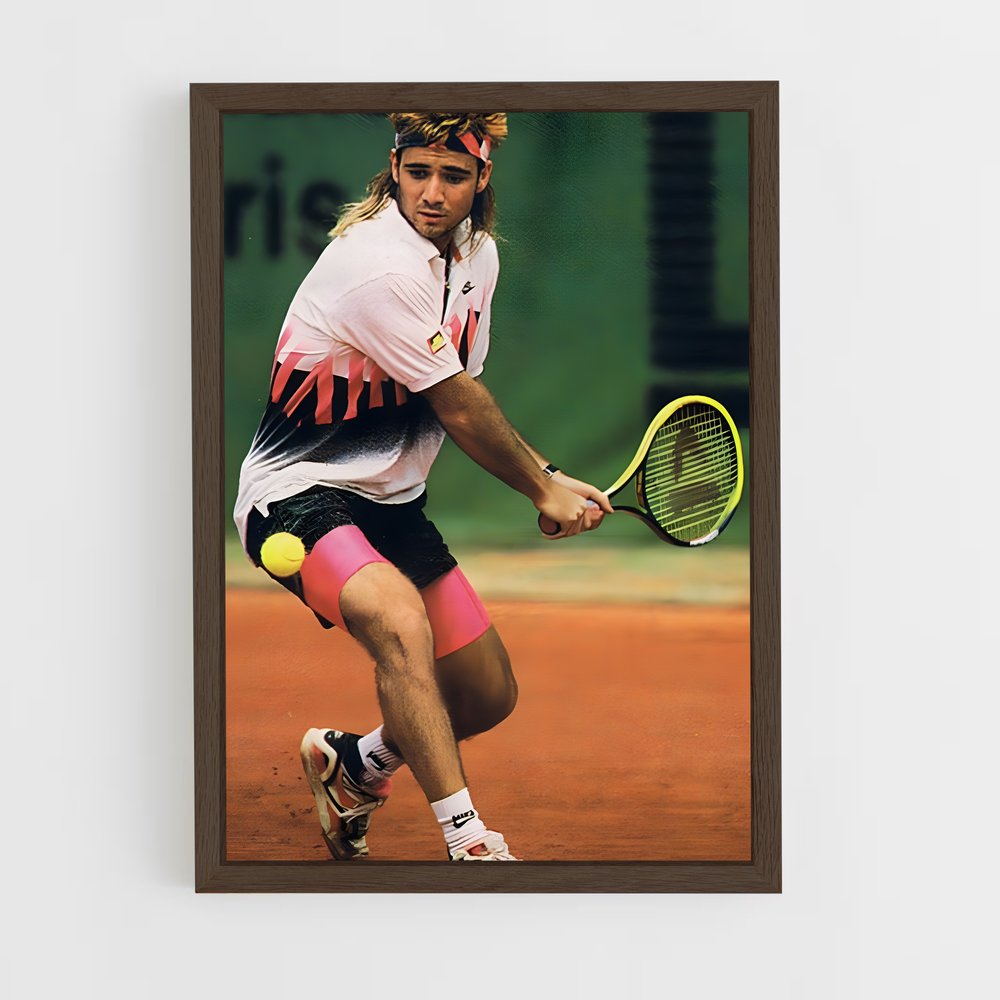ap-andre agassi-2 cadre Bois foncé