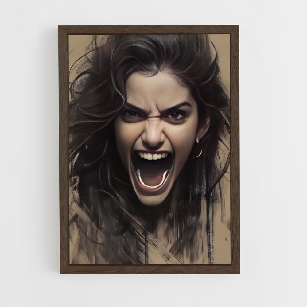 ap-angry face-3 cadre Bois foncé