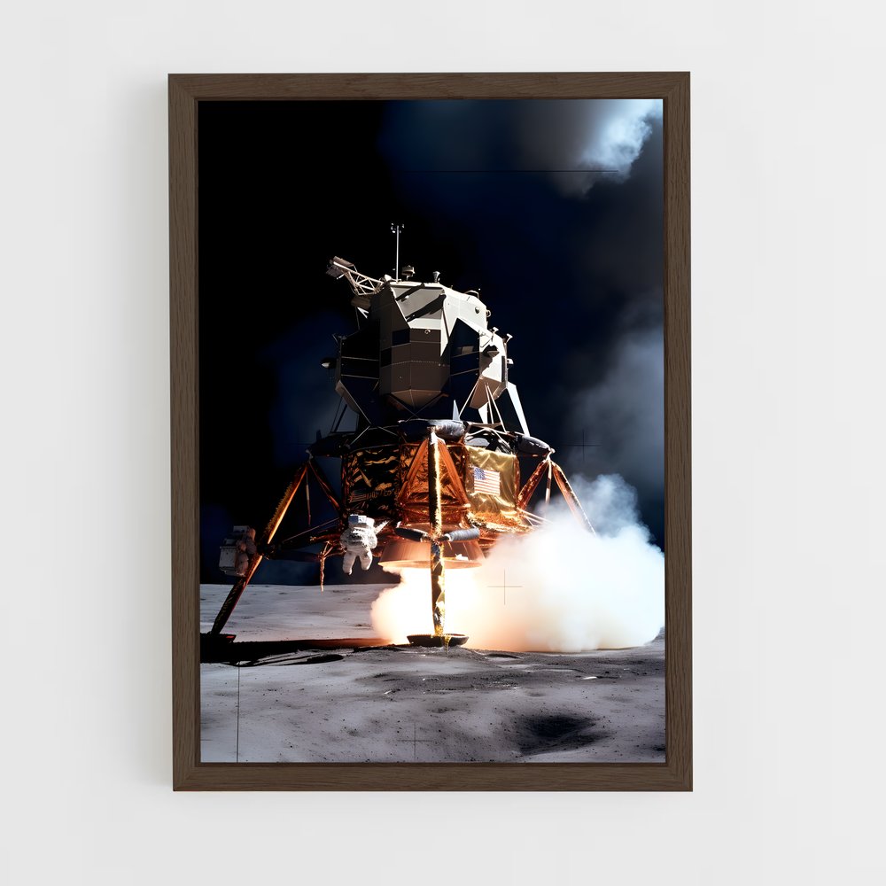 ap-apollo lunar module-1 cadre Bois foncé
