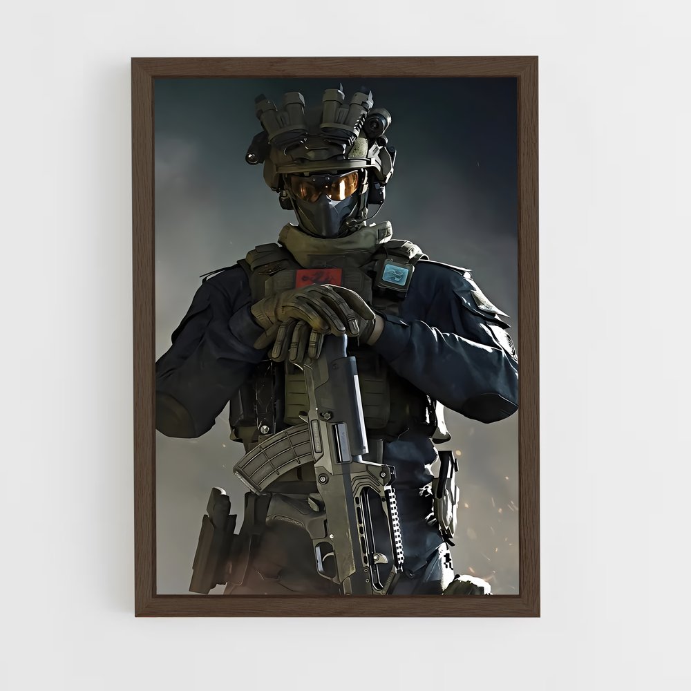 ap-army soldier-16 cadre Bois foncé