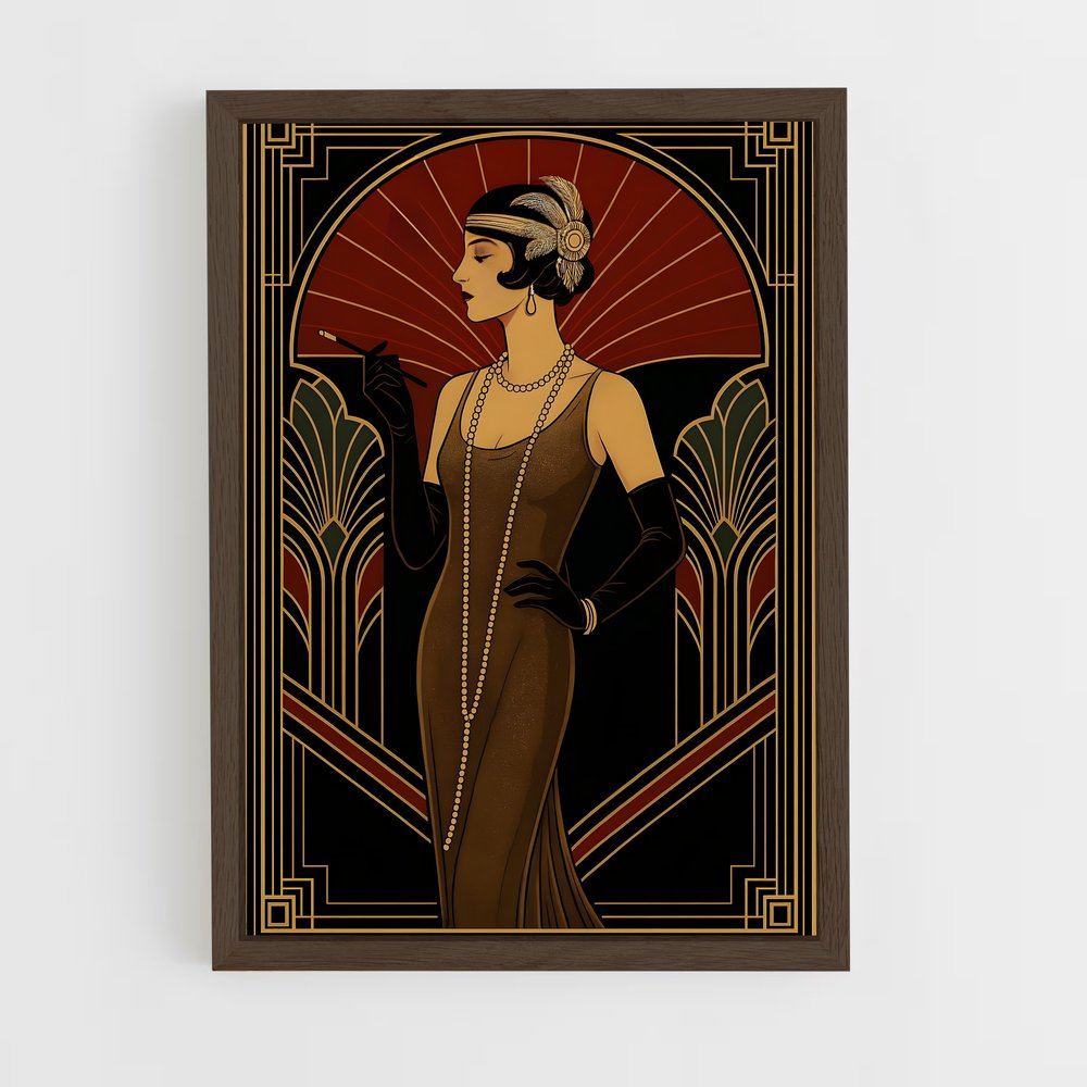 ap-art deco-6 cadre Bois foncé
