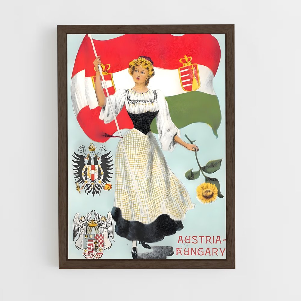 ap-austro hungarian empire flag-1 cadre Bois foncé