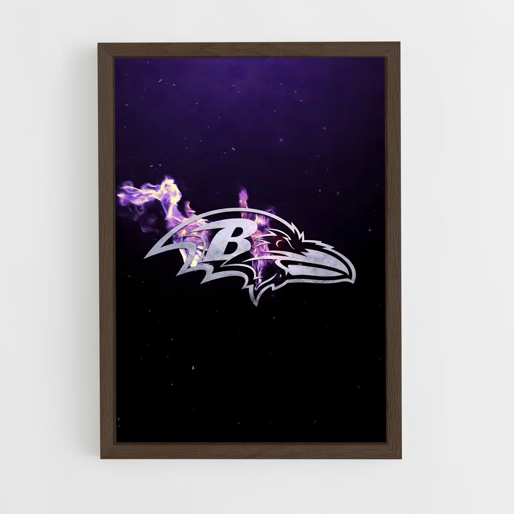 ap-baltimore ravens-5 cadre Bois foncé