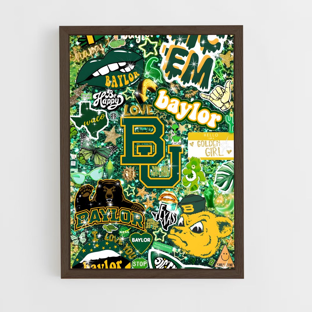 ap-baylor bears-1 cadre Bois foncé