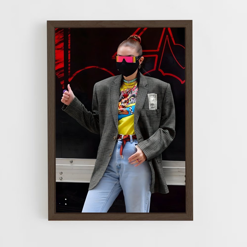 ap-bella hadid-7 cadre Bois foncé