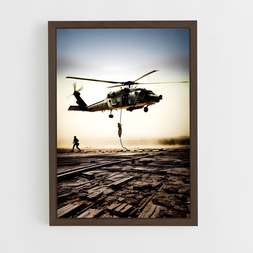 ap-black hawk uh-60-4 cadre Bois foncé