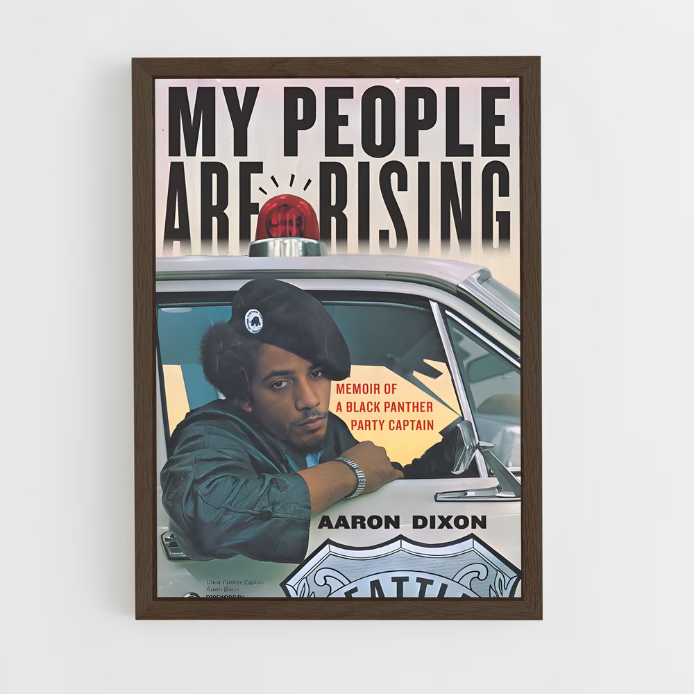 ap-black panther party-2 cadre Bois foncé