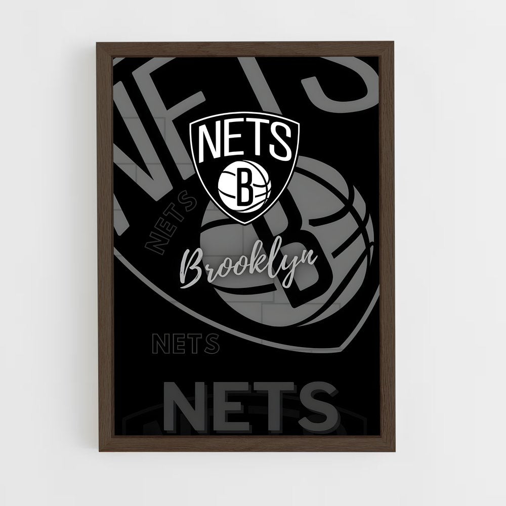 ap-brooklyn nets-2 cadre Bois foncé
