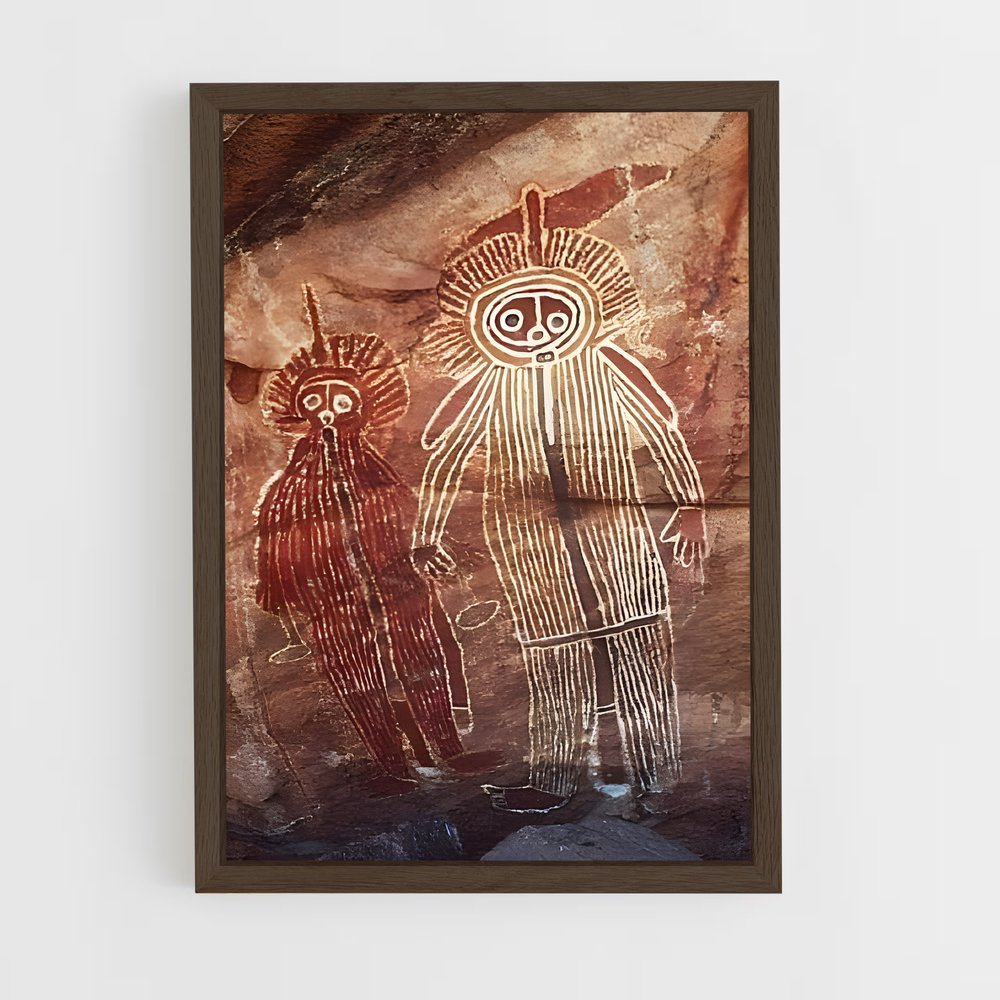 ap-cave paintings-6 cadre Bois foncé