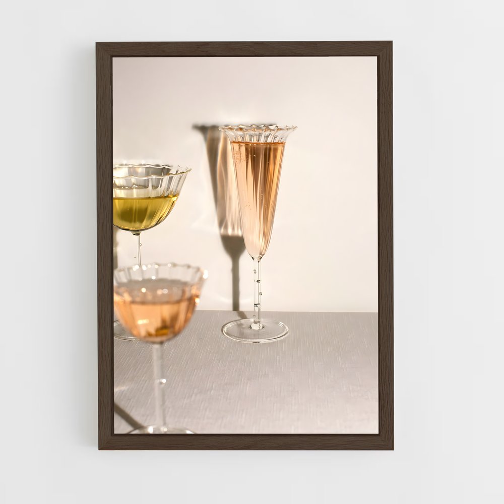ap-champagne flute-7 cadre Bois foncé