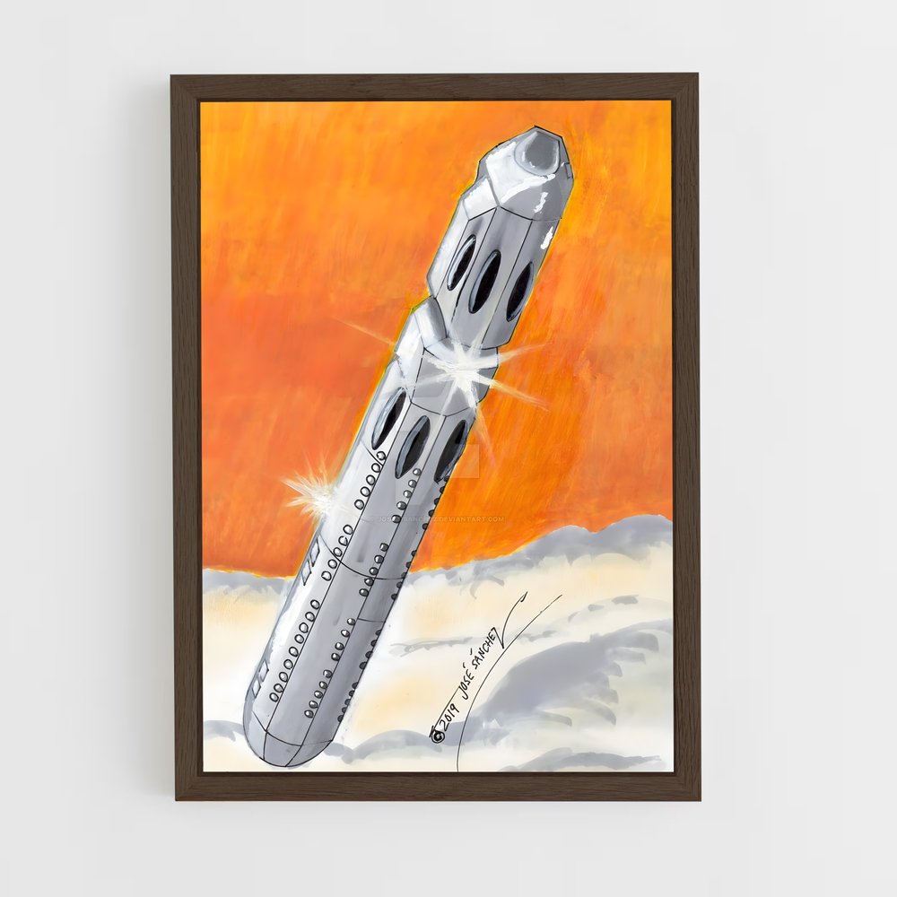 ap-cigar shaped ufo-4 cadre Bois foncé