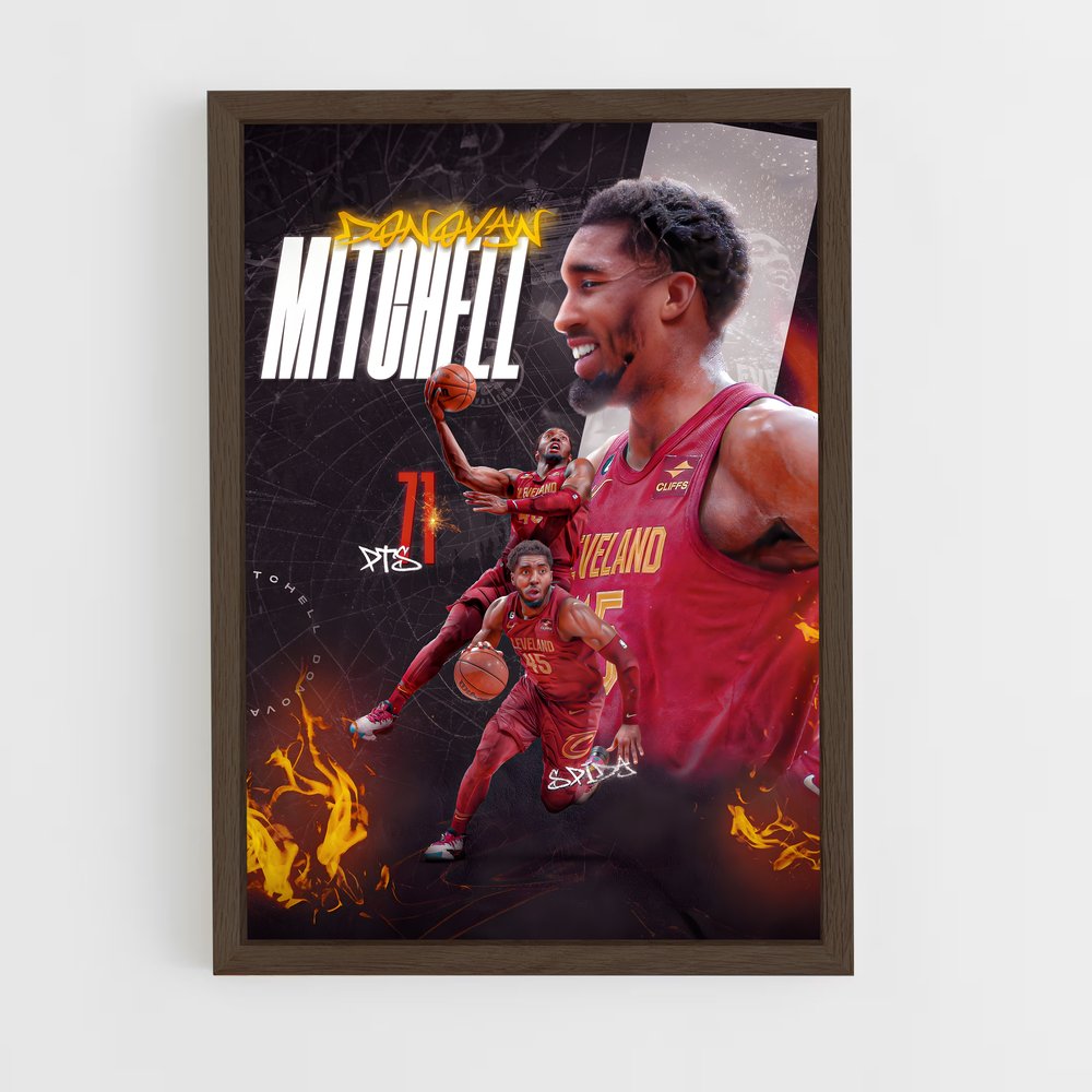 ap-cleveland cavaliers-8 cadre Bois foncé