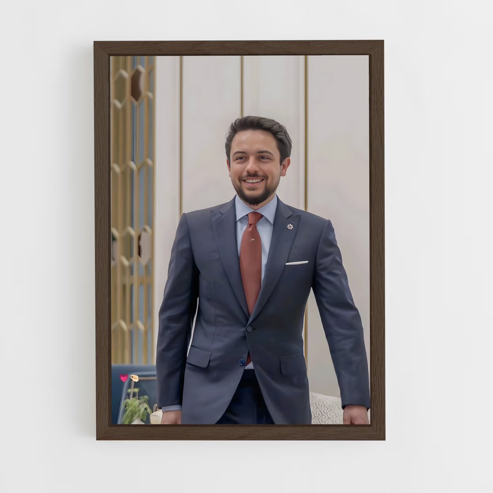 ap-crown prince hussein-1 cadre Bois foncé