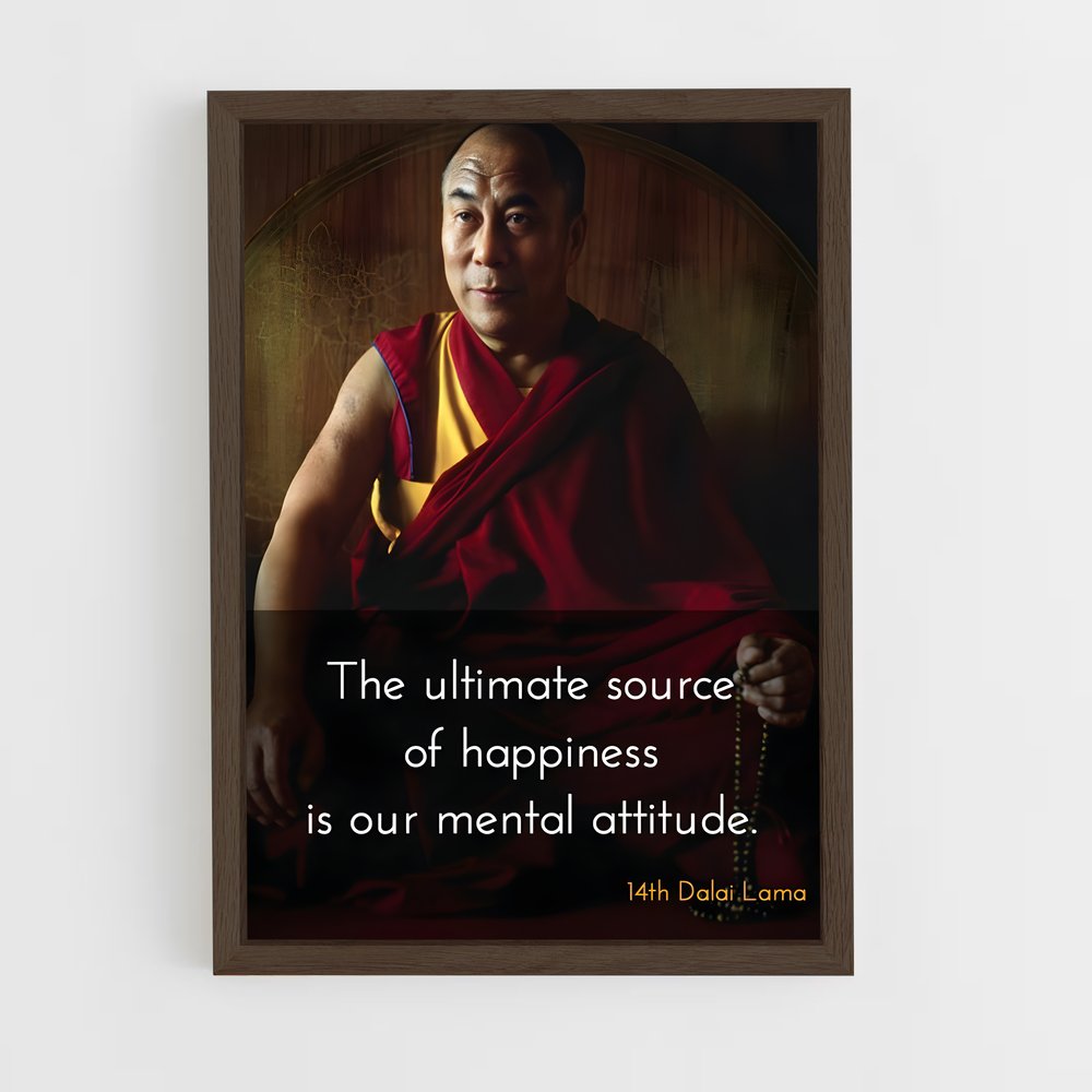ap-dalai lama-7 cadre Bois foncé