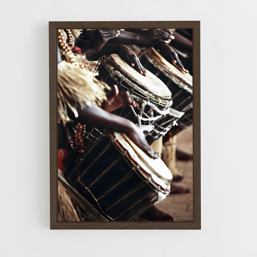 ap-djembe-10 cadre Bois foncé