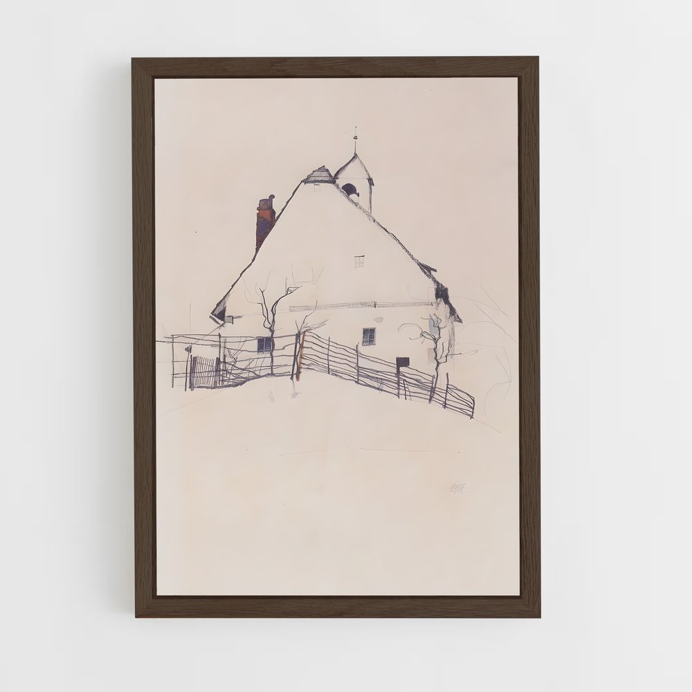 ap-egon schiele-3 cadre Bois foncé
