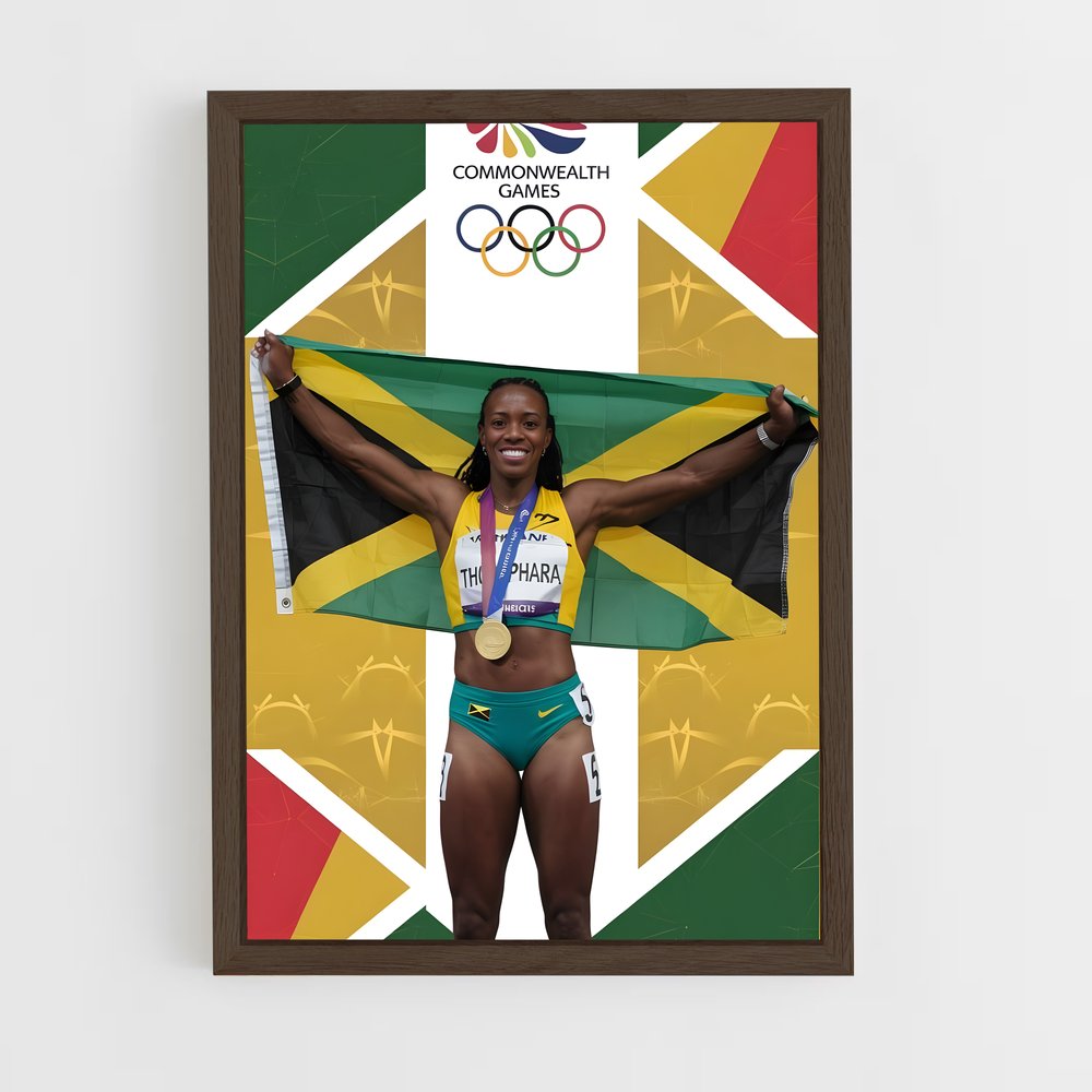 ap-elaine thompson-herah-3 cadre Bois foncé