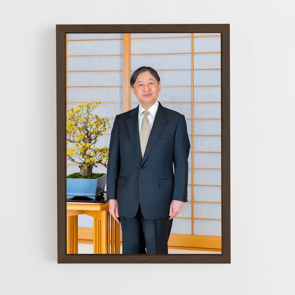 ap-emperor naruhito-2 cadre Bois foncé