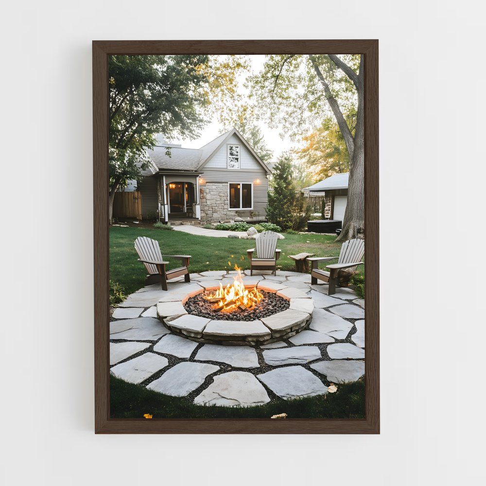 ap-fire pit-6 cadre Bois foncé