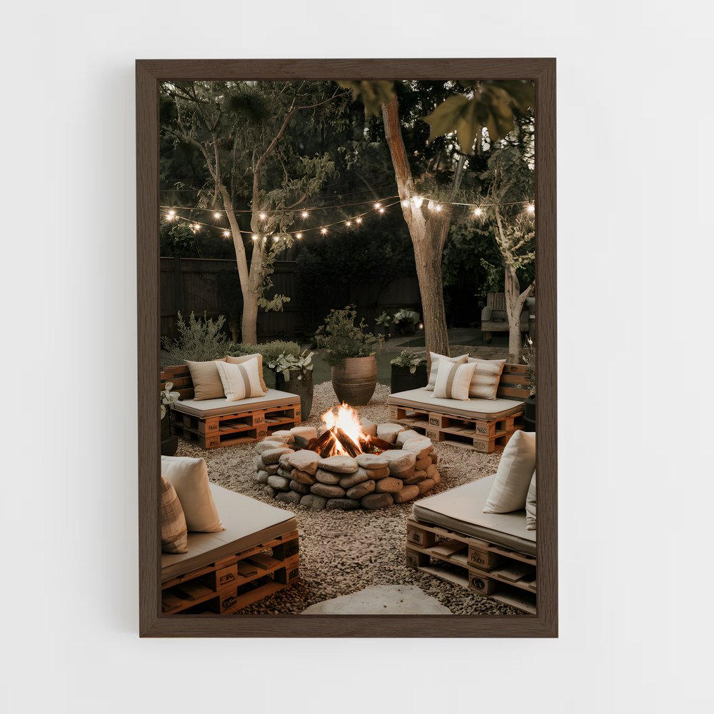 ap-fire pit-9 cadre Bois foncé