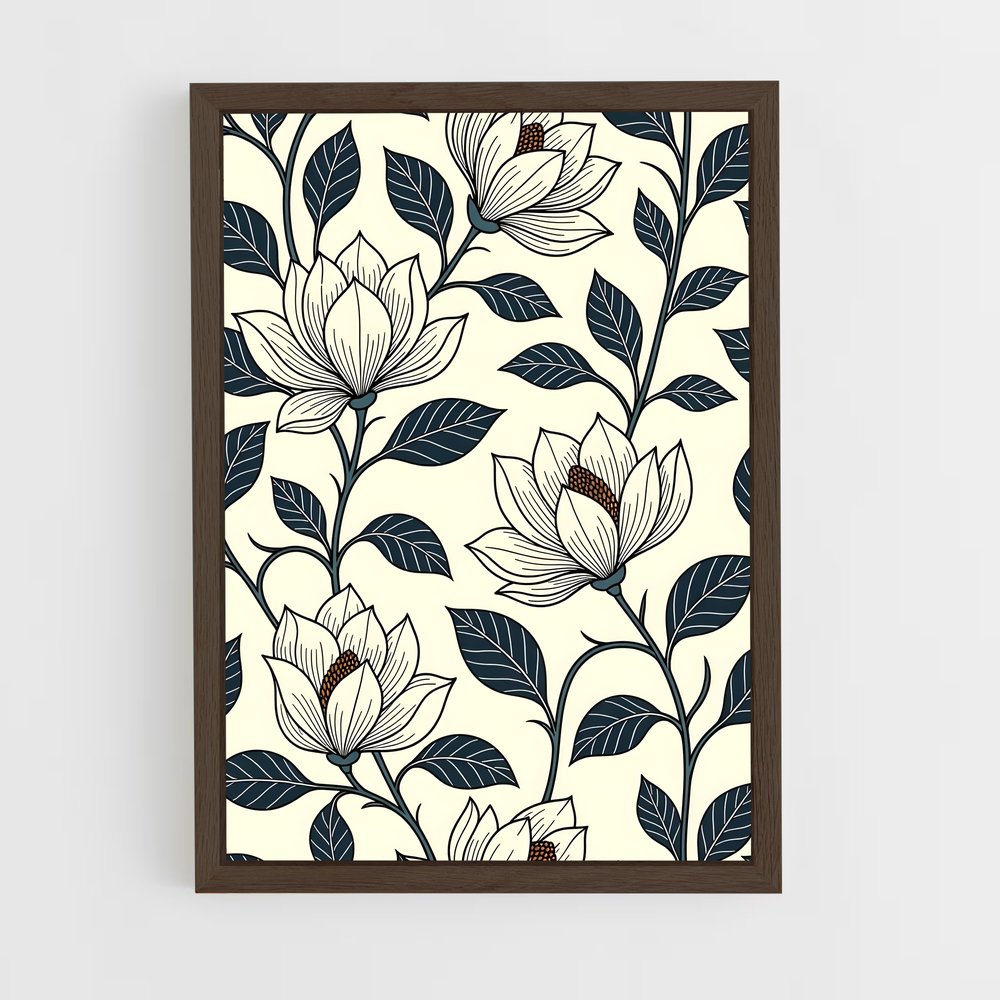 ap-floral patterns-5 cadre Bois foncé