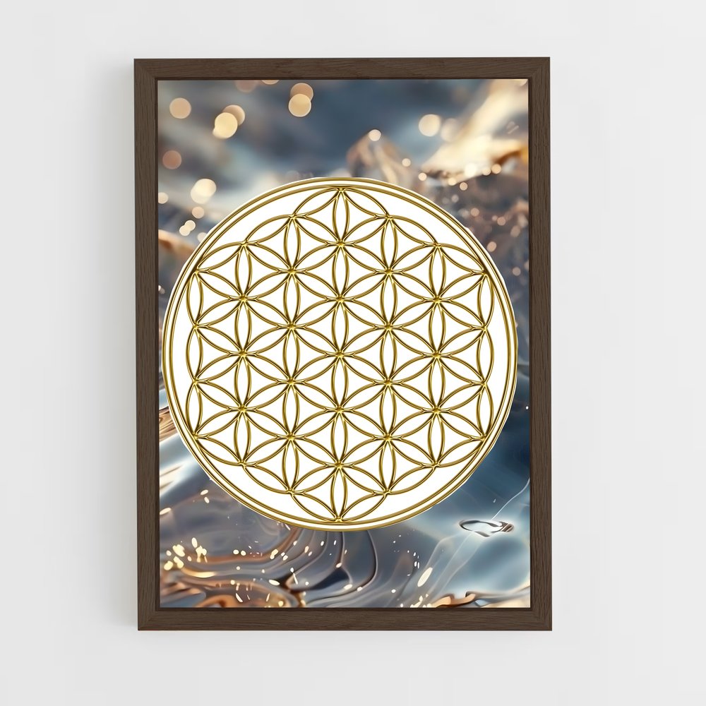 ap-flower of life-4 cadre Bois foncé