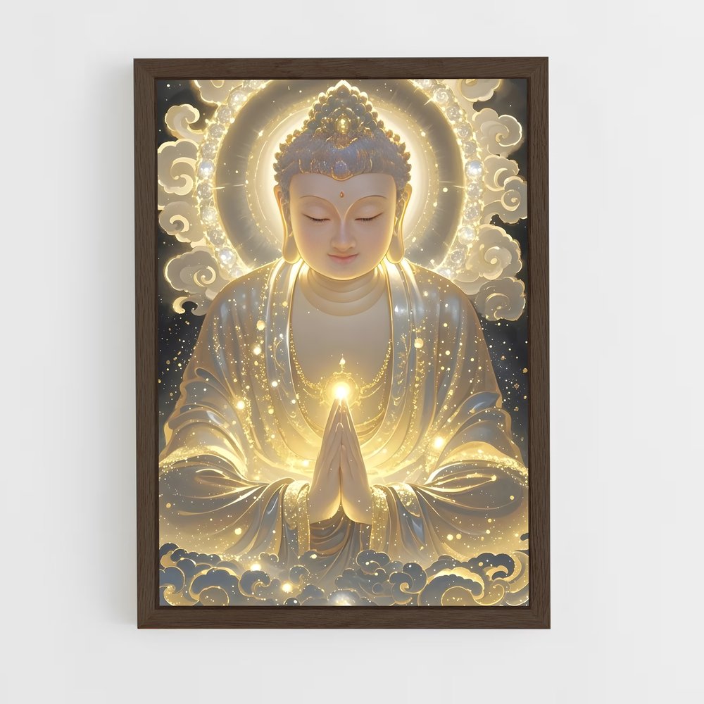 ap-gautama buddha-13 cadre Bois foncé