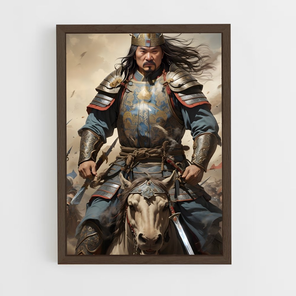 ap-genghis khan-11 cadre Bois foncé