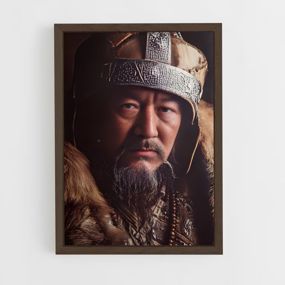 ap-genghis khan-8 cadre Bois foncé