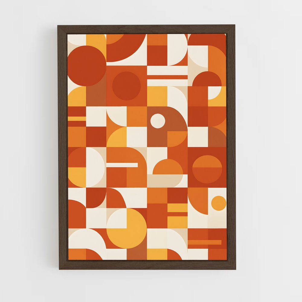 ap-geometric shapes-3 cadre Bois foncé