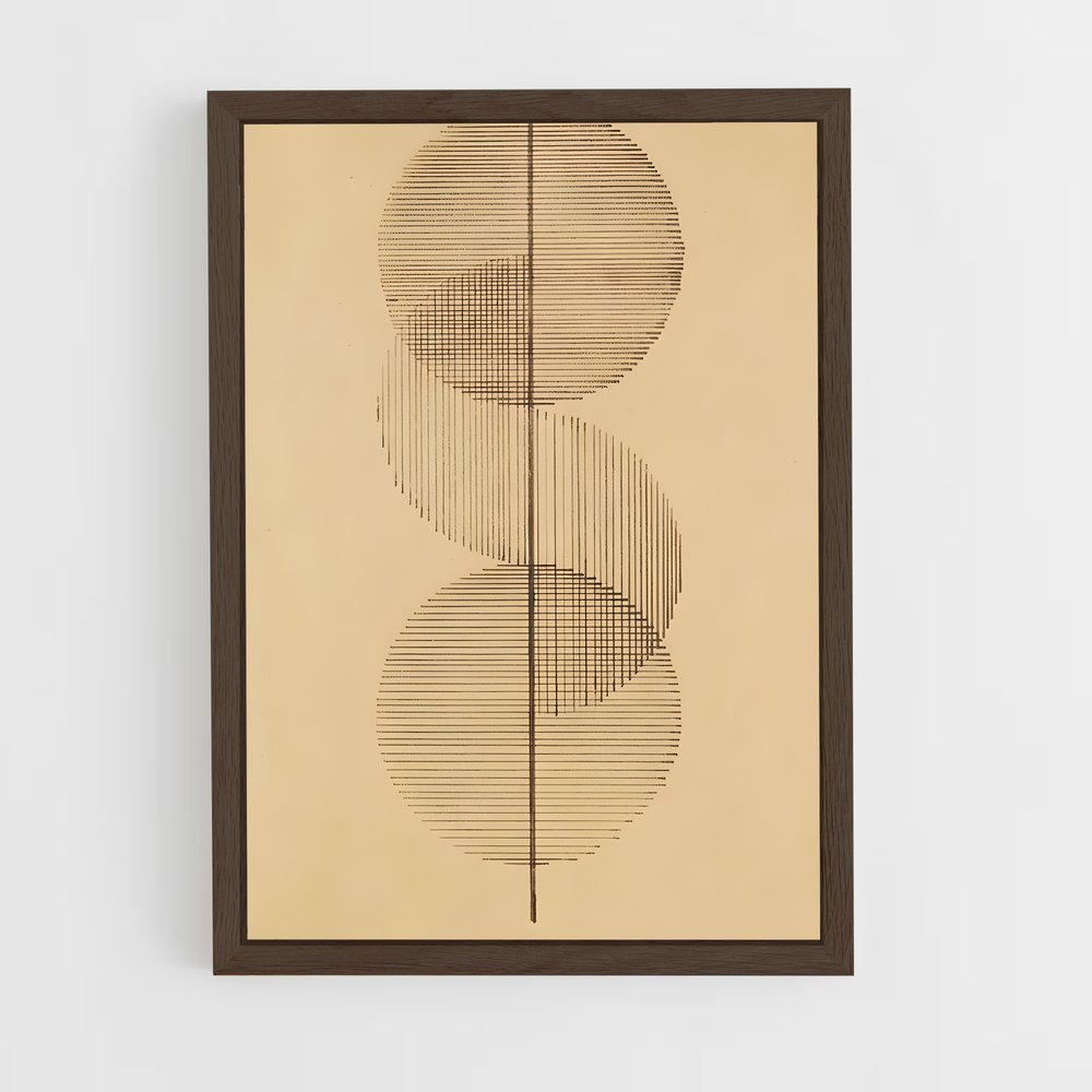 ap-geometric shapes-4 cadre Bois foncé