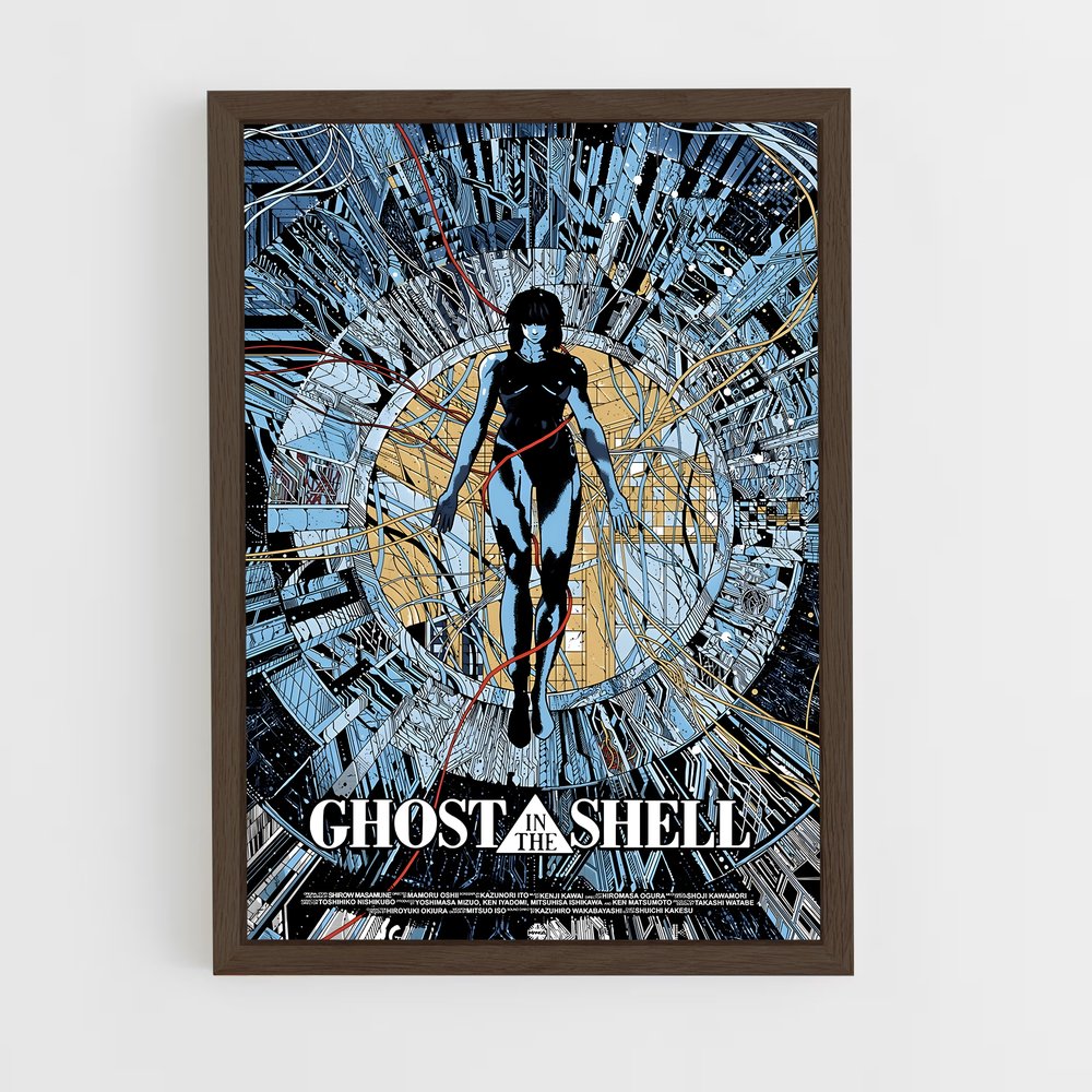 ap-ghost in the shell-1 cadre Bois foncé
