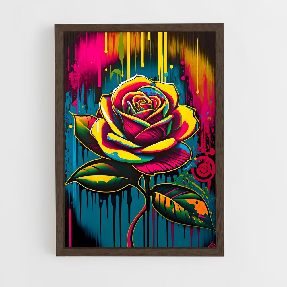 ap-graffiti art-12 cadre Bois foncé
