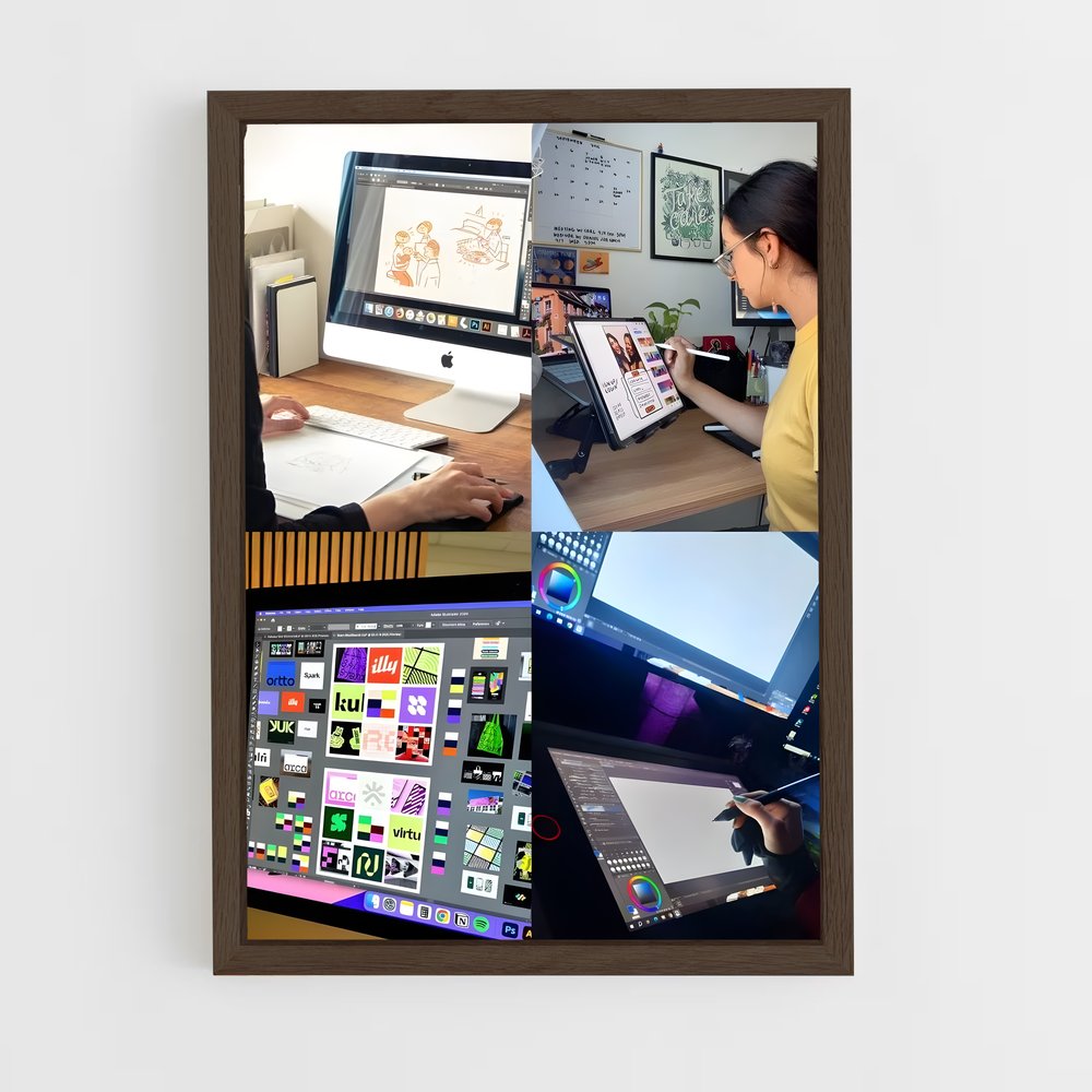 ap-graphic designer-2 cadre Bois foncé