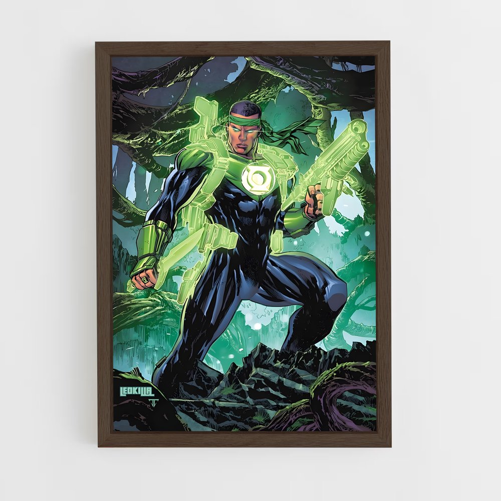 ap-green lantern-14 cadre Bois foncé