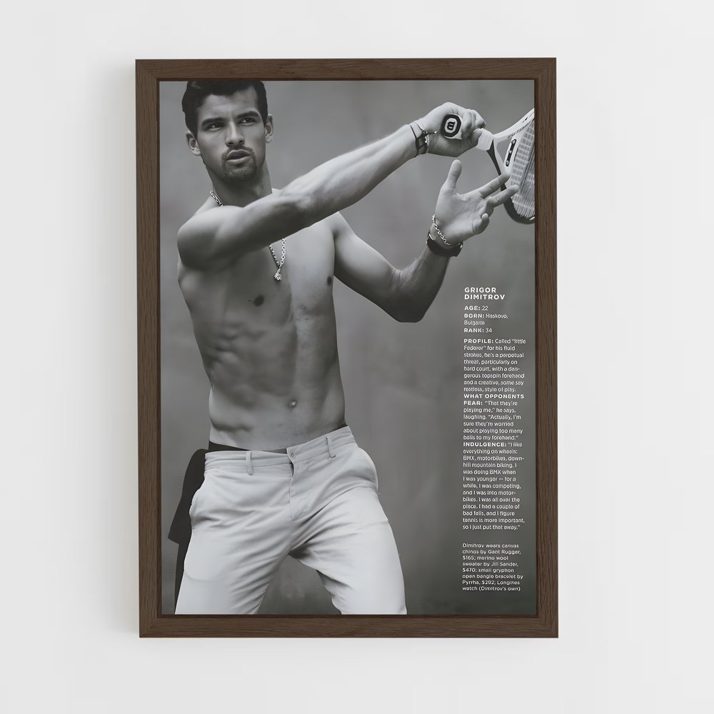 ap-grigor dimitrov-8 cadre Bois foncé