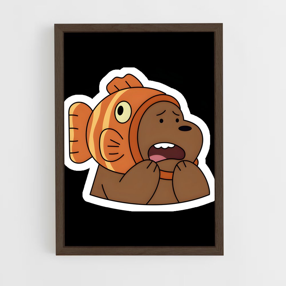 ap-grizzly we bare bears-2 cadre Bois foncé