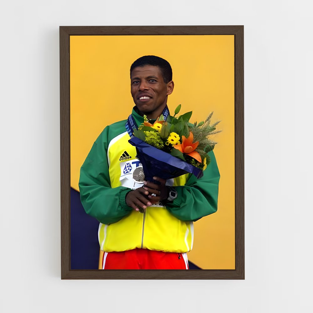 ap-haile gebrselassie-4 cadre Bois foncé