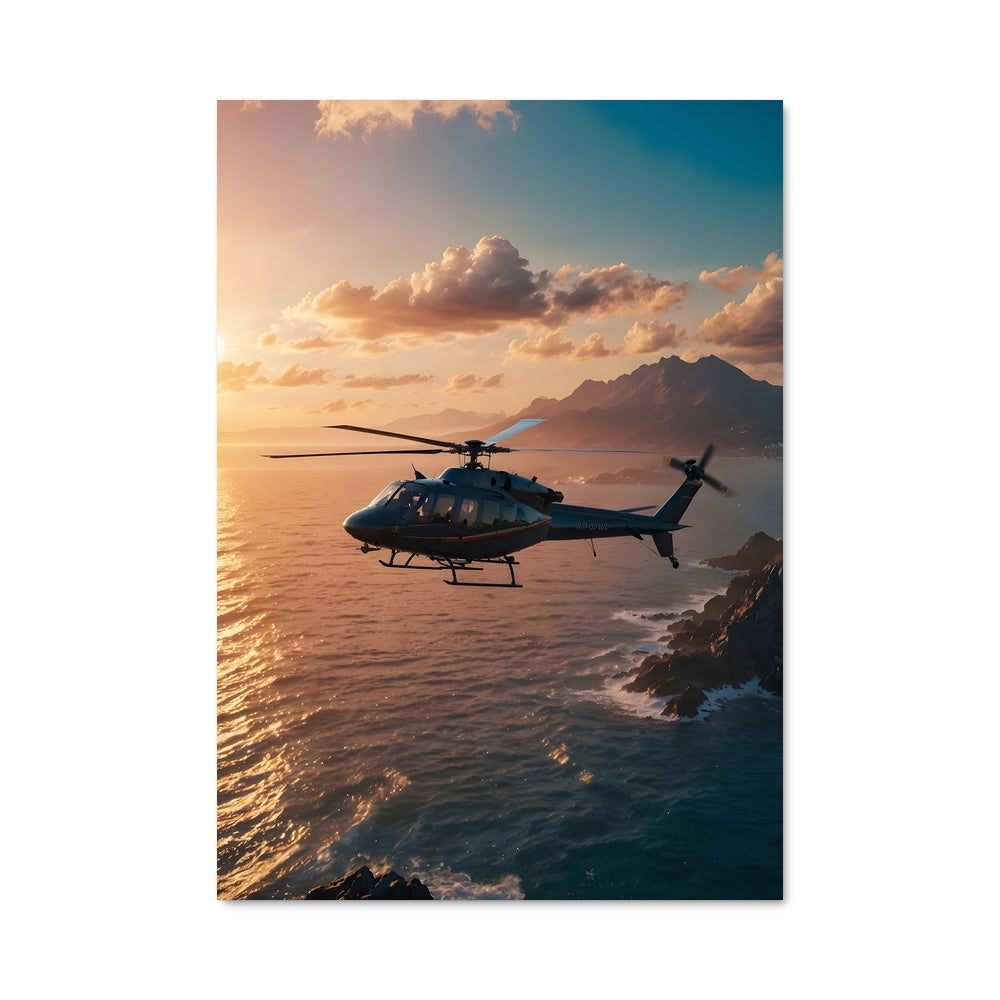 Poster Vol au Coucher de Soleil