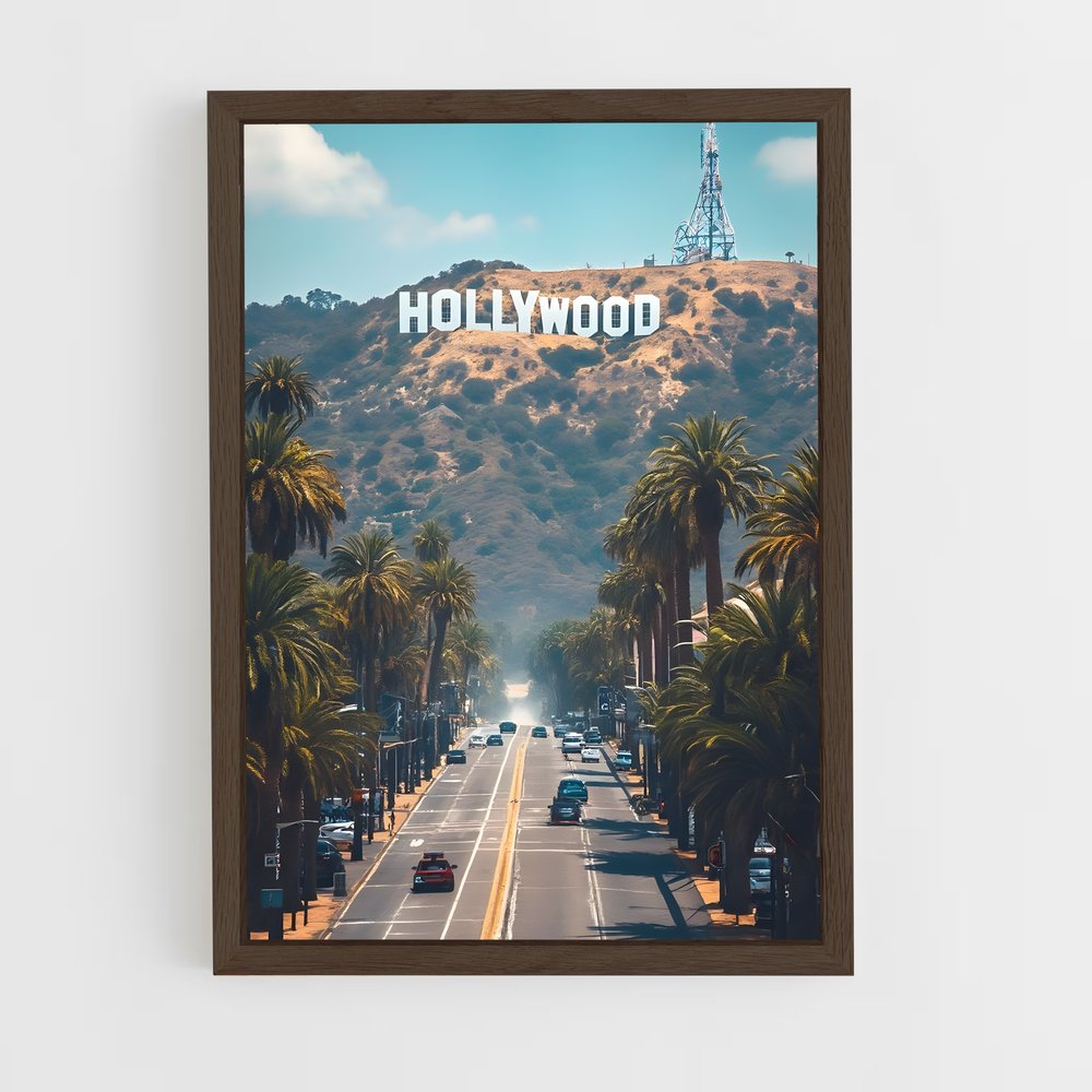 ap-hollywood sign-6 cadre Bois foncé