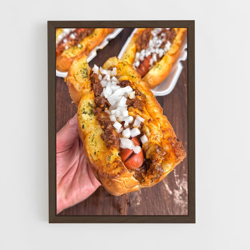 ap-hot dog-6 cadre Bois foncé