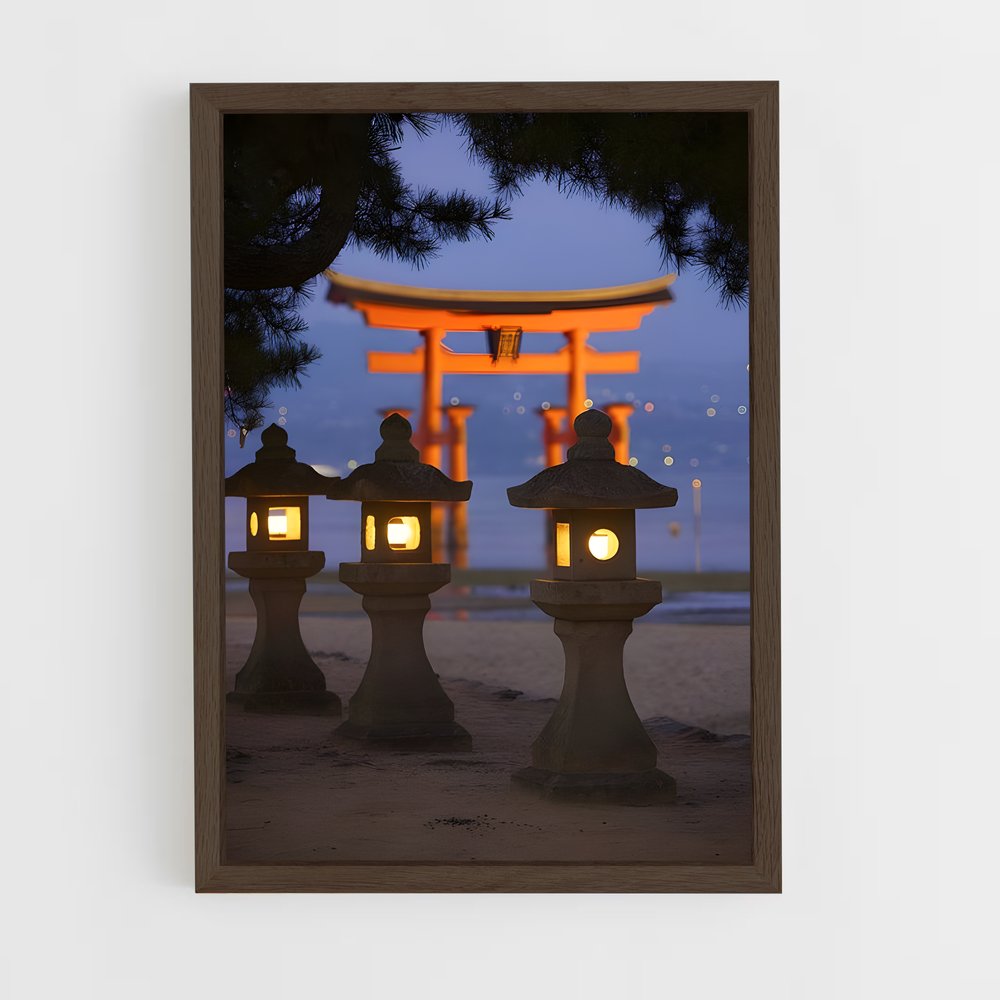 ap-itsukushima shrine-1 cadre Bois foncé