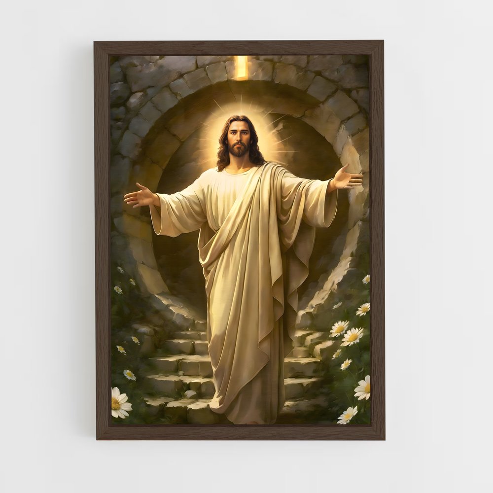 ap-jesus christ-9 cadre Bois foncé