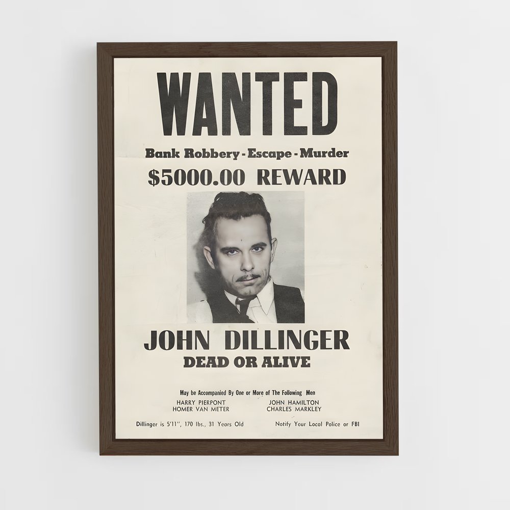 ap-john dillinger-4 cadre Bois foncé