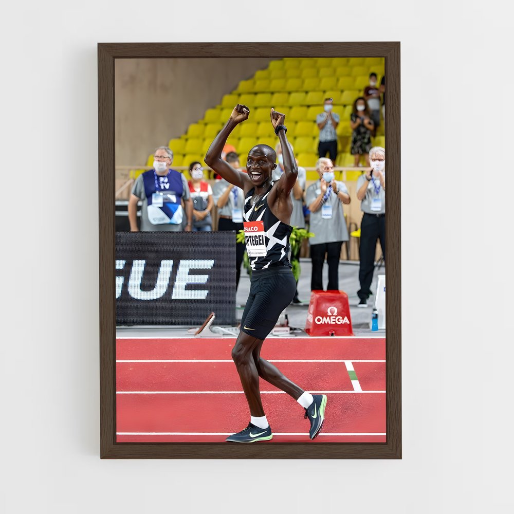 ap-joshua cheptegei-3 cadre Bois foncé